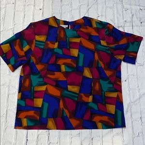 Ship N’ Shore multicolor pattern blouse in EUC